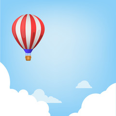 Balloon on sky background or blue background