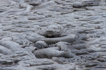 Stone carving dragon shape.
