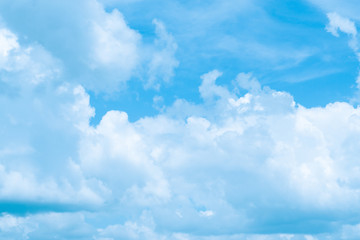 clear and fresh blue nature of sky and white clouds  background