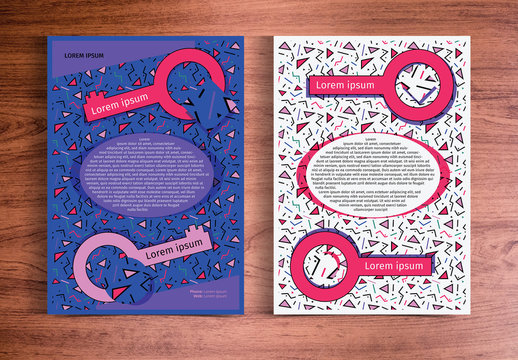 Pink and Purple Retro Confetti Flyer Layout