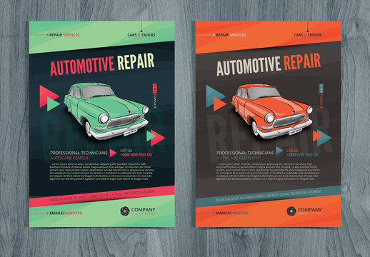 Colorful Automotive Repair Flyer Layout