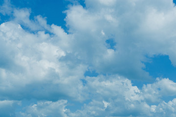 Blue sky with clouds fresh nature background
