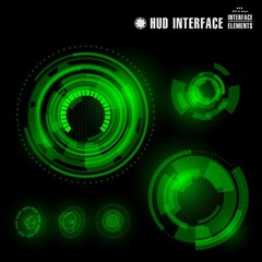 Futuristic virtual graphic touch user interface, HUD