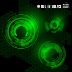 Futuristic virtual graphic touch user interface, HUD