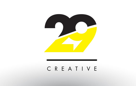 29 Black and Yellow Number Logo Design.