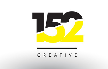 152 Black and Yellow Number Logo Design.