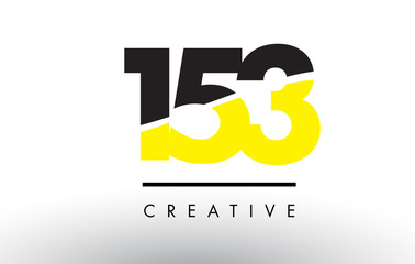 153 Black and Yellow Number Logo Design.
