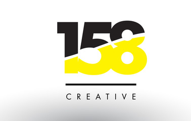 158 Black and Yellow Number Logo Design.