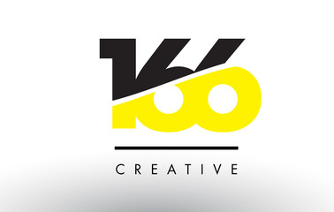 166 Black and Yellow Number Logo Design.