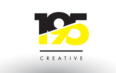 195 Black and Yellow Number Logo Design.
