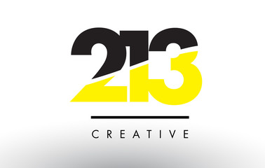 213 Black and Yellow Number Logo Design.