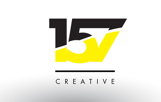 157 Black and Yellow Number Logo Design.