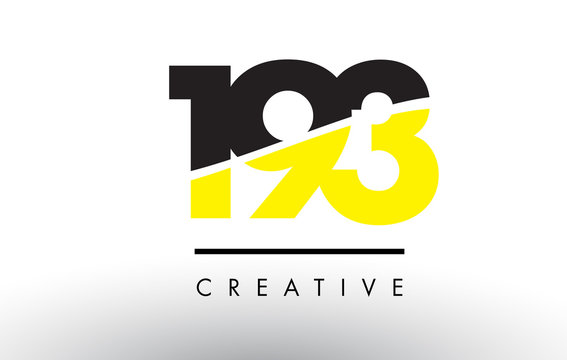 193 Black and Yellow Number Logo Design.