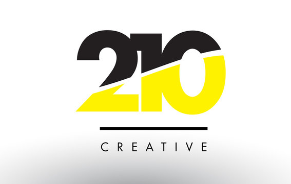 210 Black and Yellow Number Logo Design.