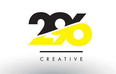 Naklejka premium 296 Black and Yellow Number Logo Design.