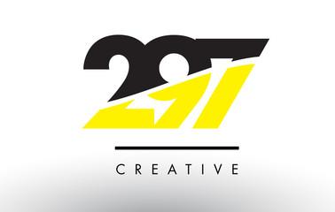 297 Black and Yellow Number Logo Design.
