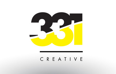 331 Black and Yellow Number Logo Design.