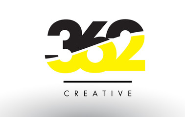 362 Black and Yellow Number Logo Design.