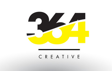 364 Black and Yellow Number Logo Design.