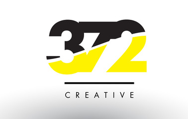 372 Black and Yellow Number Logo Design.