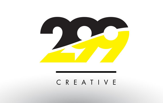 299 Black and Yellow Number Logo Design.