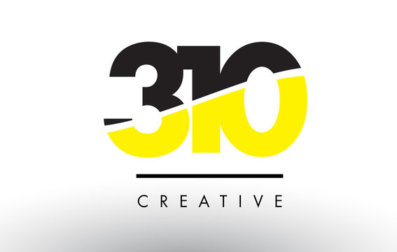310 Black and Yellow Number Logo Design.