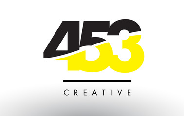 453 Black and Yellow Number Logo Design.