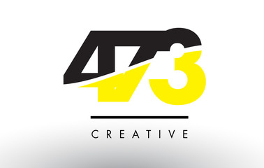 473 Black and Yellow Number Logo Design.