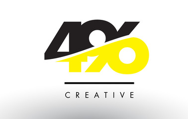 496 Black and Yellow Number Logo Design.