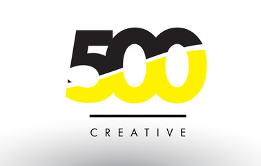 500 Black and Yellow Number Logo Design. - obrazy, fototapety, plakaty