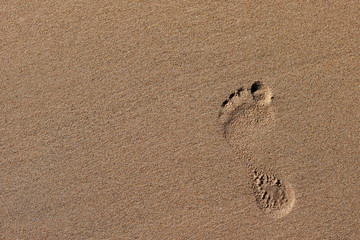 Fototapeta na wymiar Footprint on the sand