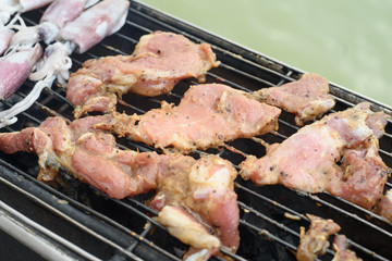 Grilled Squids and pork
