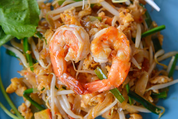 Pad Thai with shrimps or prawns, Thai Fried Noodles