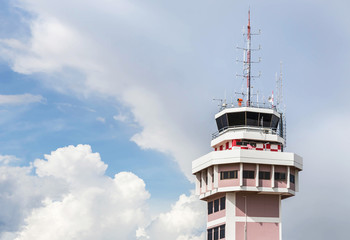 Air traffic control tower in international airport 