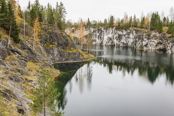Lake in forest at St Peterburg, Russia
