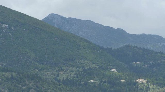 Vegetation and forests on the Lefkada island mountains,