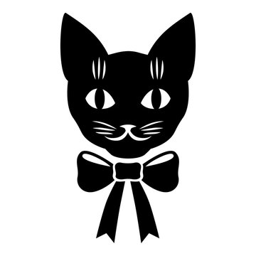 Cat muzzle with bow