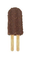 Chocolate chip ice-cream stick isolated on white background.
