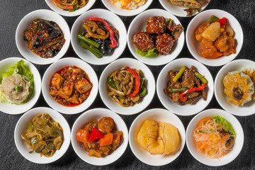 中華料理　集合　Delicious Chinese food group photo