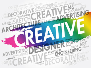 CREATIVE word cloud, creative business concept background