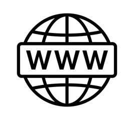 visit internet online or world wide web / www line art vector icon for apps and website