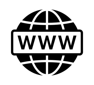 visit internet online or world wide web / www flat vector icon for apps and website