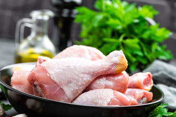 Raw chicken legs, drumsticks