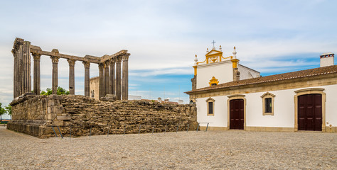 Fototapeta na wymiar View at the Temple of Evora - Portugal