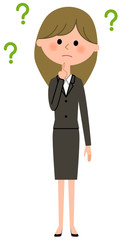 スーツの女性　疑問