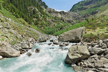 Mountain river in the Alps