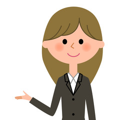 スーツの女性　説明