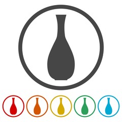 Vase icons set - vector Illustration 