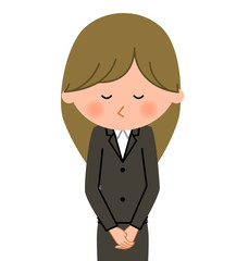 スーツの女性　おじぎ