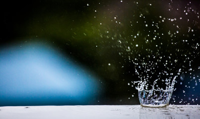 Rain Drop with water splashing